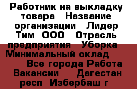 Работник на выкладку товара › Название организации ­ Лидер Тим, ООО › Отрасль предприятия ­ Уборка › Минимальный оклад ­ 28 200 - Все города Работа » Вакансии   . Дагестан респ.,Избербаш г.